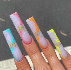 Mismatched Nails, 2023 Birthday, Rainbow Nails Design, Nail Academy, Colorful Nails, Nail Art Designs Videos, Pretty Hands