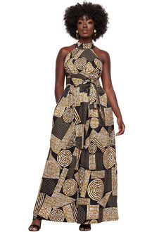 PRICES MAY VARY. AUTHENTIC AFRICAN STYLE: Immerse yourself in the rich heritage of African culture with the D'IYANU Ronke Maxi Dress. The traditional Kente print cloth in a striking black and brown geometric pattern brings an authentic touch to your wardrobe. The attached versatile sash provides versatility in styling, allowing you to cinch the waist for a flattering silhouette. FLATTERING AND COMFORTABLE FIT: Designed with both style and comfort in mind, this maxi dress showcases a flattering s Modern African Clothing, Kitenge Dress, Ankara Maxi Dress, Indian Dresses For Women, Kente Print, Traditional Culture, Maxi Dress For Women, African Pattern, African Design Dresses