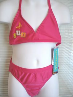 Girl's Jantzen 2 piece swimsuit with UPF 50 sun protection.  Size 6. Shell is 90% polyester and 10% spandex Lining is 100% polyester Brand new with tags.  MSRP $48.00 Please use pictures as part of description. Thank you for looking. Pink Swimsuit Bikinis, Childhood Things, Y2k Girls, 2 Piece Swimsuit, 2 Piece Swimsuits, Pink Swimsuit, Kawaii Clothes, Upf 50, Bright Pink