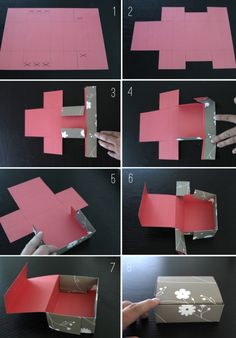 step by step instructions on how to make an origami flower box with paper