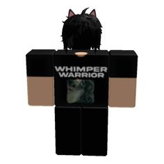 an image of a cat with the words whimper warrior on it's chest