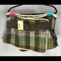 Nwt Free People Olive Wool Blend Plaid Skirt Women's 12 Reversible Floral W Belt Misssixty Mini Skirt, Plaid Shoes, Sublimation Ideas Projects Inspiration, 2000s Fashion Outfits, Free People Skirt, Plaid Skirt, Performance Outfit, 2000s Fashion, Plaid Skirts