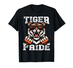 PRICES MAY VARY. Celebrate your team, your family, your love for games day, Tiger Pride Tiger Mascot Vintage School Sports Team. Ideal for anyone with unwavering pride in their Tigers team, from players to family members. Order yours today and let your School Spirit roar! Lightweight, Classic fit, Double-needle sleeve and bottom hem Basketball Shirt Designs, Tiger Mascot, Vintage Tiger, Tiger Shirt, Vintage School, Basketball Shirts, School Sports, School Spirit