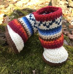 Colorful Fair Isle Baby Booties Crochet Pattern Looking for that perfect Fair Isle pattern for a little one in your life? Look no further! These booties are not only cute, but fun to make too! Once created, these colorful booties will be perfect for a precious bundle of joy during the holidays or any cold winter day. They also make great gifts! This pattern of the Fair Isle baby boots I have designed so that even a beginner will be successful. I have made this pattern to include sizes 0-3, 3-6, Cute Hand Knitted Round Toe Booties, Cute Hand Knitted Winter Booties, Crochet Booties With Round Toe For Winter, Crochet Yarn Booties With Round Toe, Yarn Booties With Soft Round Toe, White Crochet Round Toe Booties, White Crochet Booties With Round Toe, Baby Booties Crochet Pattern, Dishcloth Crochet Pattern