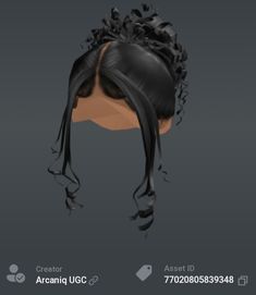 an animation image of a woman's head with long black hair and braids