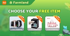 an advertisement for the farmland app shows three different types of watches and wristbands