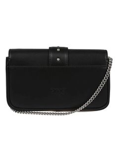 The Pinko Love Chain Linked Crossbody Bag is the chic yet versatile day to night bag your Instagram will adore. Crafted from buttery smooth calf leather in a rich colorblock design, its lightweight chain strap effortlessly pairs with any outfit. Store all your must-haves from phone to lipgloss in its lined suede interior compartment. At just under 8 inches tall and pleasingly slim, it fits comfortably under the arm or across the body. A stylish addition to everyday stories, weekend adventures an Chic Wallet On Chain With Metal Logo For Everyday, Crossbody Shoulder Bag With Metal Logo For Travel, Travel Crossbody Shoulder Bag With Metal Logo, Leather Wallet On Chain With Shoulder Strap, Leather Crossbody Wallet On Chain, Trendy Shoulder Bag With Metal Logo For Everyday, Black Leather Wallet On Chain With Mobile Phone Bag, Black Leather Wallet On Chain With Phone Bag, Trendy Leather Wallet On Chain With Chain Strap