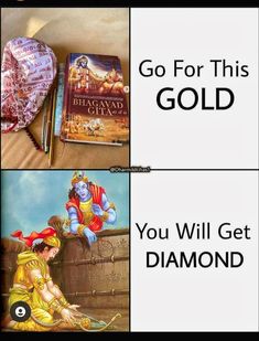 two pictures with the words go for this gold and you will get diamond