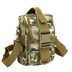 Molle Small Shoulder Bags Utility Pouch - Woosir Functional Outdoor Backpack With Mobile Phone Bag, Portable Khaki Shoulder Bag For Outdoor, Military Nylon Bags For Outdoor, Military Style Nylon Bags For Outdoor, Khaki Shoulder Bag With Mobile Phone Pocket For Outdoor, Functional Khaki Shoulder Bag For Hiking, Combat Style Khaki Bag For Outdoor Activities, Outdoor Khaki Shoulder Bag With Mobile Phone Pocket, Khaki Mobile Phone Bag For Outdoor