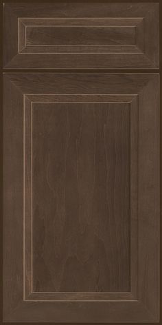 a brown cabinet door with woodgrain on the front and side paneling,