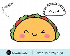 an image of a cute taco with a sleeping face on it's side