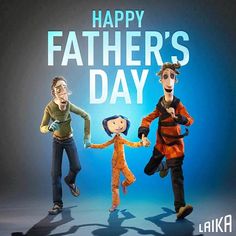 three cartoon characters are dancing together with the caption happy father's day