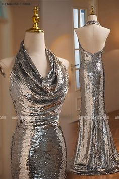 10% off now|Free shipping world-wide. Silver Long Halter Sparkly Mermaid Formal Dress at GemGrace. Click to learn our pro custom-made service for wedding dress, formal dress. View #FormalDresses for more ideas. Silver Backless Evening Dress For Prom, Silver Fitted Backless Evening Dress, Fitted Silver Backless Evening Dress, Silver Backless Evening Dress, Silver Backless Evening Dress For Wedding, Silver Floor-length Mermaid Dress For Party, Silver Mermaid Dress For Wedding And Prom Season, Silver Mermaid Dress For Wedding, Silver Mermaid Dress For Wedding And Prom