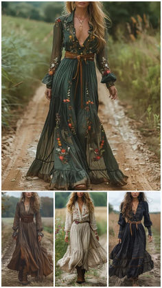 Hippie Elegante, Look Hippie Chic, Casual Boho Style, Look Boho Chic, Vestidos Retro, Looks Country, Mode Boho, Elegant Casual, فستان سهرة