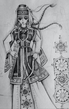 Ar-Mari Rubenian Armenian Paintings, Armenian Clothing, Georgian Dress, Armenian History, Armenian Culture, Persian Fashion, National Clothes, Madhubani Art, Turkish Art