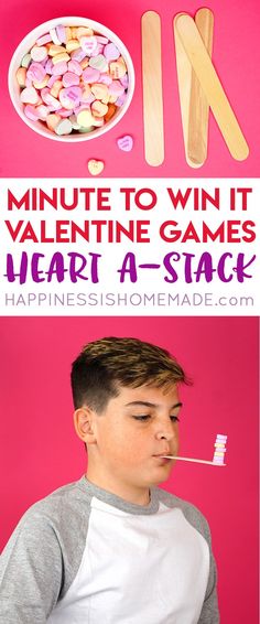 valentine's day game for kids with hearts and sticks to make them look like they are