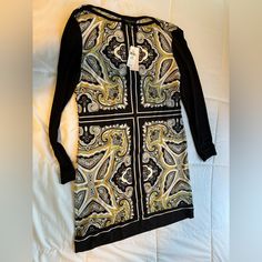 Banana Republic Black Paisley Long Sleeve Dress New Nwt Paisley, Black, Long Sleeve, Classic Banana Republic Dress, Black Long Sleeve, Sleeve Dress, Banana Republic, New Dress, Paisley, Long Sleeve Dress, Black White, Black And White