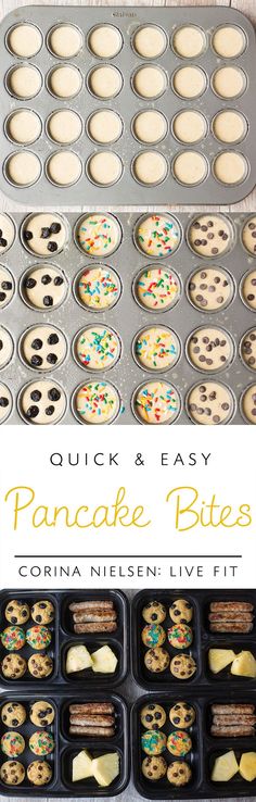 an image of some cookies and cupcakes in muffin tins