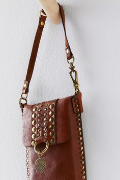 Campomaggi Studded Phone Bag | Free People Simple Bags, Handcrafted Leather, Boho Clothing, Free Bag, Phone Bag, Boho Outfits, Italian Leather, Color Coding, Contemporary Style