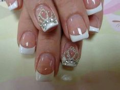 Nails With Crown, Tiara Nails, Princess Tips, Queen Tips, Crown Nails, Princess Nails, Princess Crowns, Tips Nails, I'm Crazy