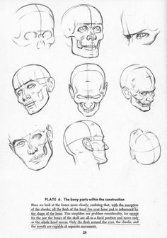 a drawing book showing how to draw the human head and neck with different facial expressions