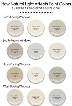 the different shades of paint that are used for walls and ceilings in various colors, including white