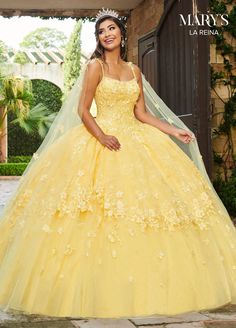 Yellow Quinceanera Dresses, Yellow Quince, Yellow Quinceanera, Quinceñera Dresses, Mary's Bridal, Quince Dresses Pink, Pretty Quinceanera Dresses, Military Ball Dresses, Quince Dress