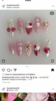 Soda Floats, Nails Art, Nail Art, Gems, Art, Nail Arts