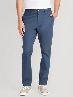 Slim Built-In Flex Rotation Chino Pants for Men | Old Navy Soft Pants, Chino Pants, Family Outfits, Slim Waist, Chinos Pants, Welt Pockets, Boy Fashion, Put On, Cotton Twill