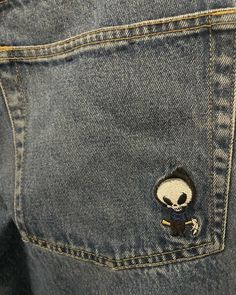 "Vintage Blind Jeans  - Blind Bodybag Skateboard Denim - Button fly  - Custom buttons  - Reaper back pocket logo  - Double fifth pocket  - Rare  - 90s/Y2K vintage  Size: 34\" waist  Good vintage condition.  No rips or holes  No stains" Casual Denim Jeans With Logo Patch, Casual Denim Blue Jeans With Logo Patch, Blind Skateboards, Beer Hoodie, Skater Brands, Skate Wear, Fits Clothes, Custom Buttons, Street Fashion Men Streetwear