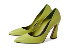 Ted Baker Teyma - Women's Shoes : Pale Green : Take every step in confidence and style wearing Ted Baker Teyma Heels. Leather upper. Leather lining. Synthetic insole. Slip-on closure. Geometric heel. Closed pointed toe. Synthetic outsole. Made in Spain. Measurements: Heel Height: 3 1 2 in Weight: 8 oz Product measurements were taken using size 9, width M. Please note that measurements may vary by size. 2023 Fashion, Fall 2023, Pale Green, Product Reviews, Ted Baker, Women's Shoes, Heel Height, Leather Upper, Slip On