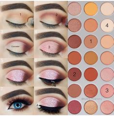 Ojos de vero. Natural Eye Makeup Step By Step, Pink Eyeshadow Looks, Foundation Ideas, Makeup Organizing, Easy Eye Makeup Tutorial, Jaclyn Hill Palette, Eye Makeup Steps