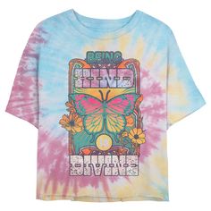 If you're looking for the hottest new trends, you're in the right place! Take your everyday style to the next level with this lovely new Juniors' Being Kind Is Divine T-shirt from Lost Gods! This tee features a butterfly with flowers and the phrase: "Being Kind Is Divine," across the front. Make everything from workouts to running errands, or even just lounging around the house a little extra chic! There’s no end to the awesomeness you’ll find when you shop apparel by Lost Gods Collective. Spring Tie Dye T-shirt With Letter Print, Spring Multicolor Slogan T-shirt, Spring Tie-dye T-shirt With Letter Print, Trendy Multicolor Top With Slogan, Spring Tie Dye T-shirt With Graphic Print, Spring Multicolor T-shirt With Text Print, Trendy Tie Dye Tops With Letter Print, Trendy Tie Dye Top With Letter Print, Casual Tie Dye Tops With Funny Print