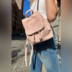 Pastel Pink Real Leather Mini Backpack With Adjustable Straps, Snap Closure, And Drawstring. All Accessories Are Final Sale. Fabrics: Shell: 100% Cow Leather, Lining: 100% Cotton Measurement: 10" (25.5 Cm) Length, 10" (25.5 Cm) Width, 32" (81 Cm) Straps Made In: China Pink Leather School Backpack With Zipper, Pink Leather Backpack With Adjustable Strap For School, Pink Everyday Backpack With Adjustable Strap, Pink Leather Everyday Backpack, Brandy Melville Mini Duffle Bag, Navy Backpack, Plaid Backpack, Clear Backpack, Green Backpacks