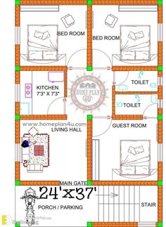 the floor plan for a house in india