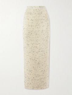 Bottega Veneta’s attention to quality and detail is unmatched. Designed for a closed fit, this column skirt is knitted from mélange wool-blend in a streamlined ribbed finish. Wear yours with a tank and the coordinating cardigan. Column Skirt, Knit Maxi Skirt, Exclusive Dress, Raffia Bag, Polo Dress, Net A Porter, Bottega Veneta, Women Collection, Shop Design