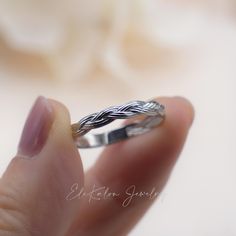 One piece of elegant, daily wear and stackable Braided 3/4 band ring made in 14K solid gold. * Metal: 14K solid gold * Stamp: 14K  * Band width: 3.2mm 📌Production time: 3-4 weeks Want to check out more rings?⬇️ https://etsy.me/2MyjnPw ❤️Follow us on Instagram @ elekalonjewelry for latest projects and designs. *If you have any questions, please feel free to message us. Wishbone Necklace Gold, Braided Ring Band, Rose Gold Band Ring, Delicate Gold Ring, Gold Stacking Ring, Fine Gold Jewelry, Braided Ring, Jewelry Appraisal, Handmade Fine Jewelry