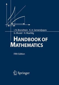 a book cover with an image of a line graph and the words,'handbook of math