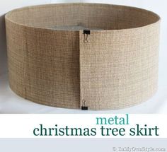 a christmas tree skirt is shown with the words metal christmas tree skirt