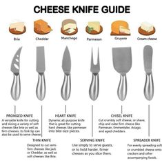 the different types of cheese knifes and how to use them in cooking or baking