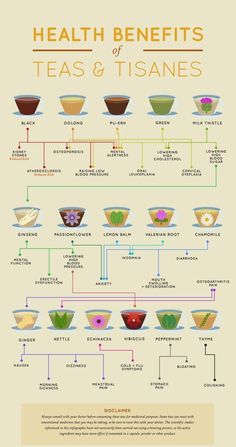 the health benefits of teas and tisanes infographical poster printable