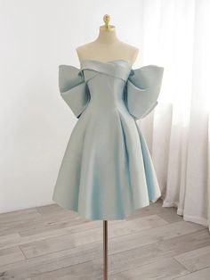 Fancy Prom Dresses Short, Satin Sweetheart Dress, Beautiful Blue Dress, Pretty Prom Dresses Short, Hoco Dresses Satin, Prom Dress Inspiration Short, Blue Satin Dress Short, Blue Wedding Dress Short, Dresses Prom Short