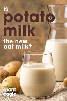 Image of potatoes and glass of potato milk Potato Milk, Summer Diet, Tummy Workout, Weekday Meals, Food Concept, Food Facts