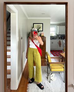 trying to take more mirror outfit pics now that I have a home for this gorgeous vintage mirror 👀 summer outfits, outfit round up, summer style, vintage styling, oversized style Colorful Style Aesthetic, Palm Springs Aesthetic Outfits, Size 12 Summer Outfits, Poncho Outfit Summer, Casual Hot Weather Outfits, Artist Style Outfit, Mirror Outfit Pics, Summer Fall Transition Outfit