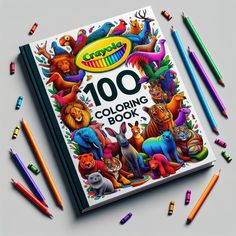 an adult coloring book surrounded by pencils and crayons