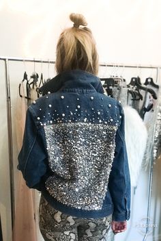 Excited to share this item from my #etsy shop: Embroidered denim jacket #clothing #jacket #glamour #navy #handbeaded Trendy Fitted Denim Jacket With Rhinestones, Festival Embellished Fitted Denim Jacket, Bedazzled Clothes, Long Sleeve Denim Outerwear With Rhinestones, Super Smalls, Crystal Denim Jacket, White Jean Jacket Outfits, Luxury Embellished Long Sleeve Denim Jacket, Bedazzled Stuff