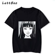 FREE SHIPPING Harajuku Vintage Design T-Shirt OUT0806 Junji Ito Tshirt, Tomie Junji Ito, Junji Ito, Tshirt Men, Latest T Shirt, Mens Tee Shirts, Design T Shirt, Cartoon Design, Funny T