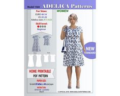 a woman's dress sewing pattern is shown