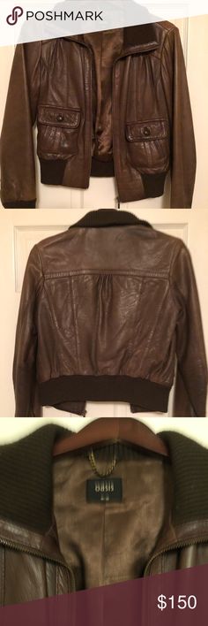 Jacket Pre Owned 100% leather Oasis Jackets & Coats Blazers Brown Leather Jacket With Padded Collar For Spring, Spring Brown Leather Jacket With Padded Collar, Tweed Boucle Jacket, Boucle Jacket, Suit Jackets, Colored Blazer, Blazer Suit, Oasis, Suit Jacket