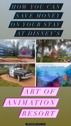 an advertisement for the art of animation resort